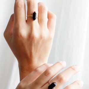 Claire Ring Black Obsidian